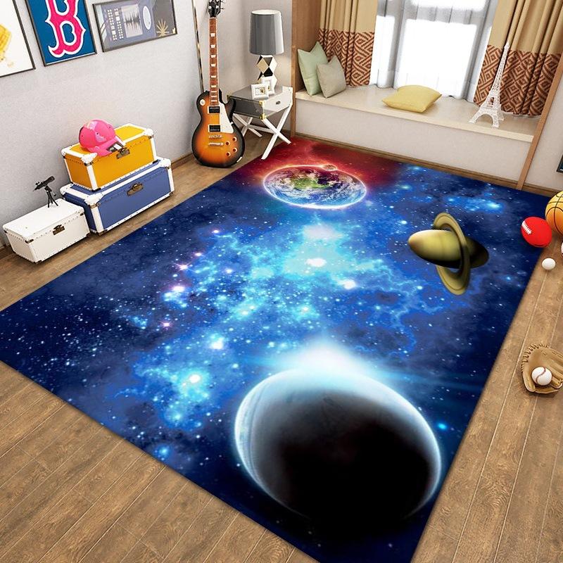 Ковры в скандинавском стиле для дома, гостиной, детской спальни, декор, нескользящие коврики с 3D принтом, коврики для гостиной, Galaxy Space, коврики
