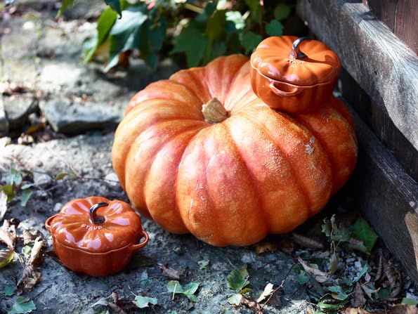 Staub Cocotte Cinnamon 15 см керамический термостойкий контейнер для хранения, пригодный для использования в микроволновой печи, японский La Cocotte, специальная форма "Тыква 0,68 мл" [Авторизованный