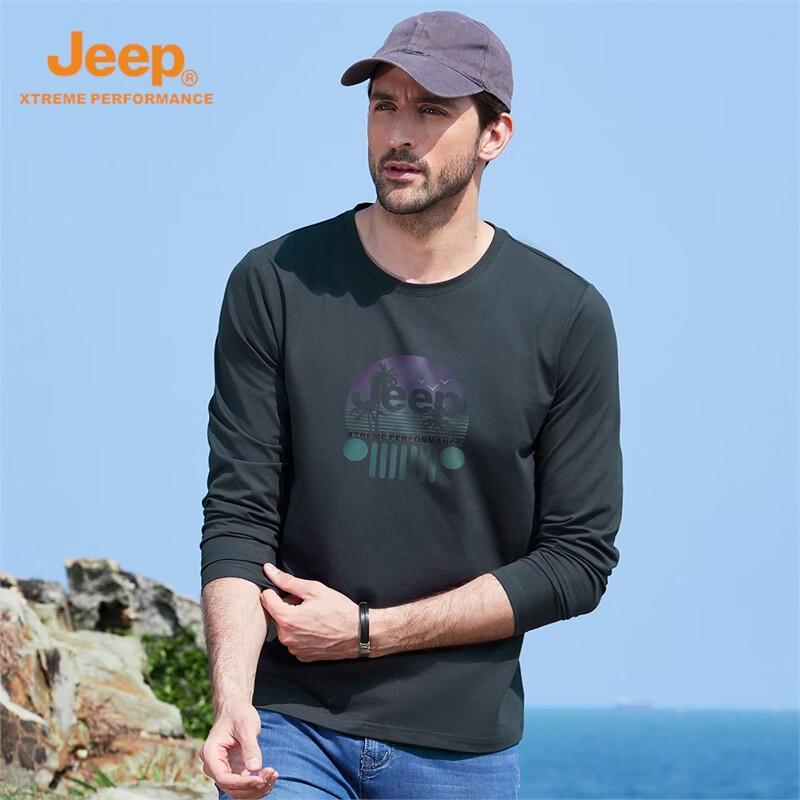 Jeep Мужская футболка с длинным рукавом из хлопка Синьцзян
