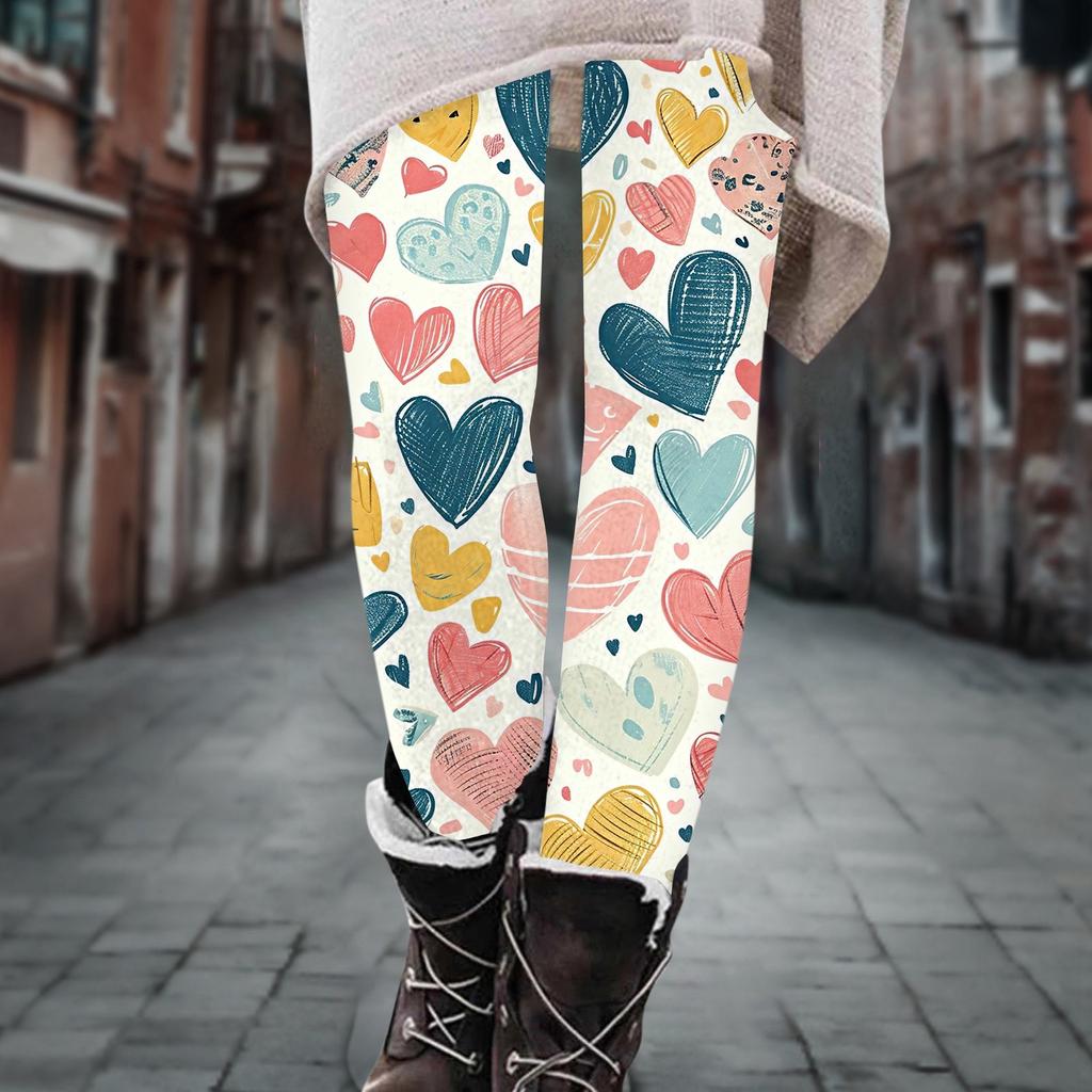 Женские брюки, эластичные мягкие хлопковые леггинсы с принтом, повседневные домашние пижамы