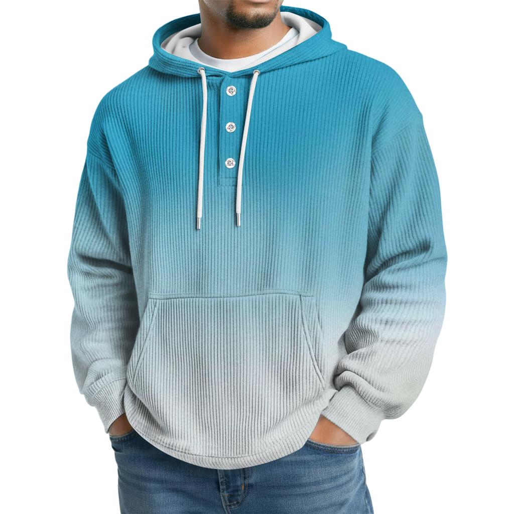 Men's Knit Hooded Sweatshirt Casual Long-Sleeve Sweatshirt