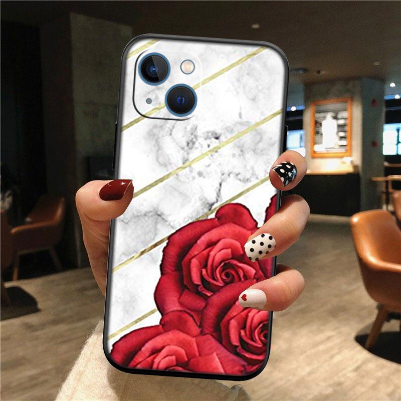 Red Rose Marble New High-End Shell Phone Case for Redmi Note 10 11 12 Pro Max 10S 10C 10T 11A 11S 12S 12C