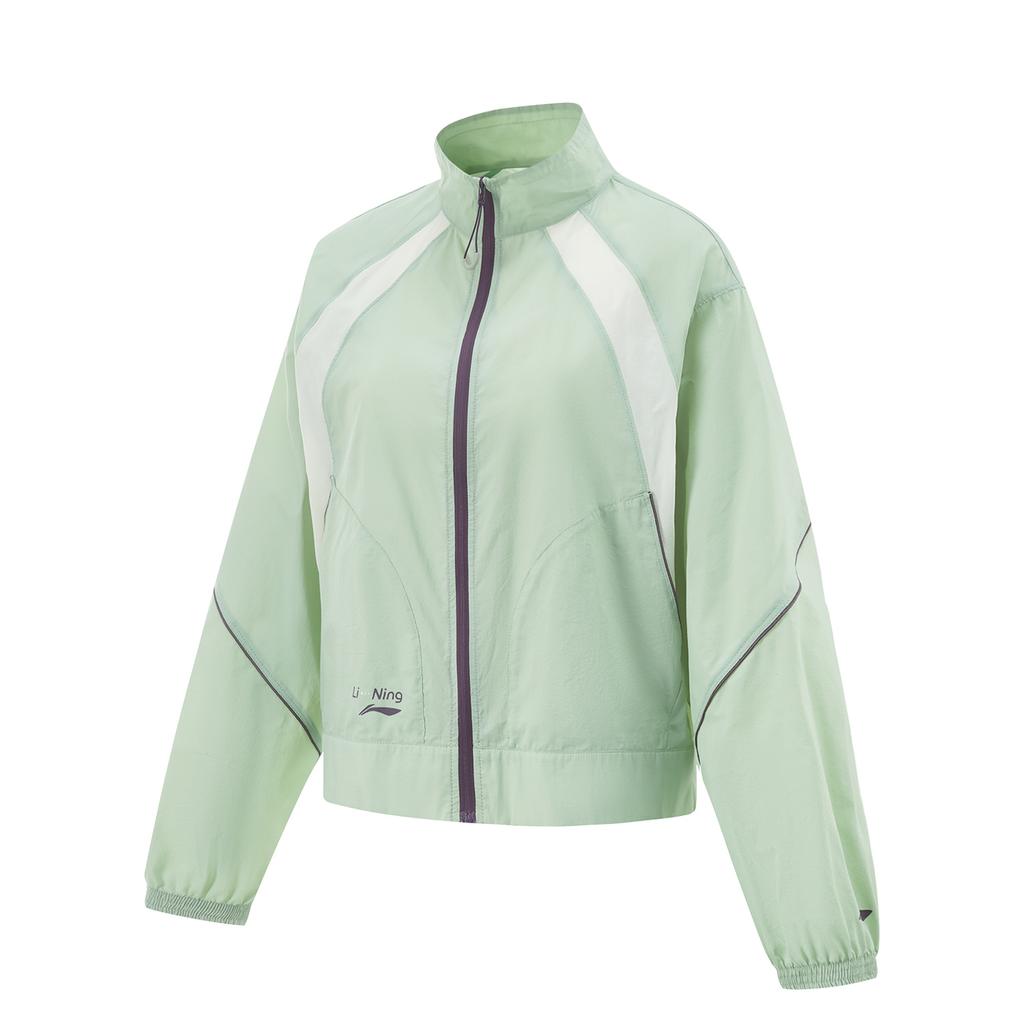 Li Ning Fitness Series Color Block Zipper Stand Collar Comfortable Breathable Versatile Sports Windbreaker Women Outerwear AFDV270-5