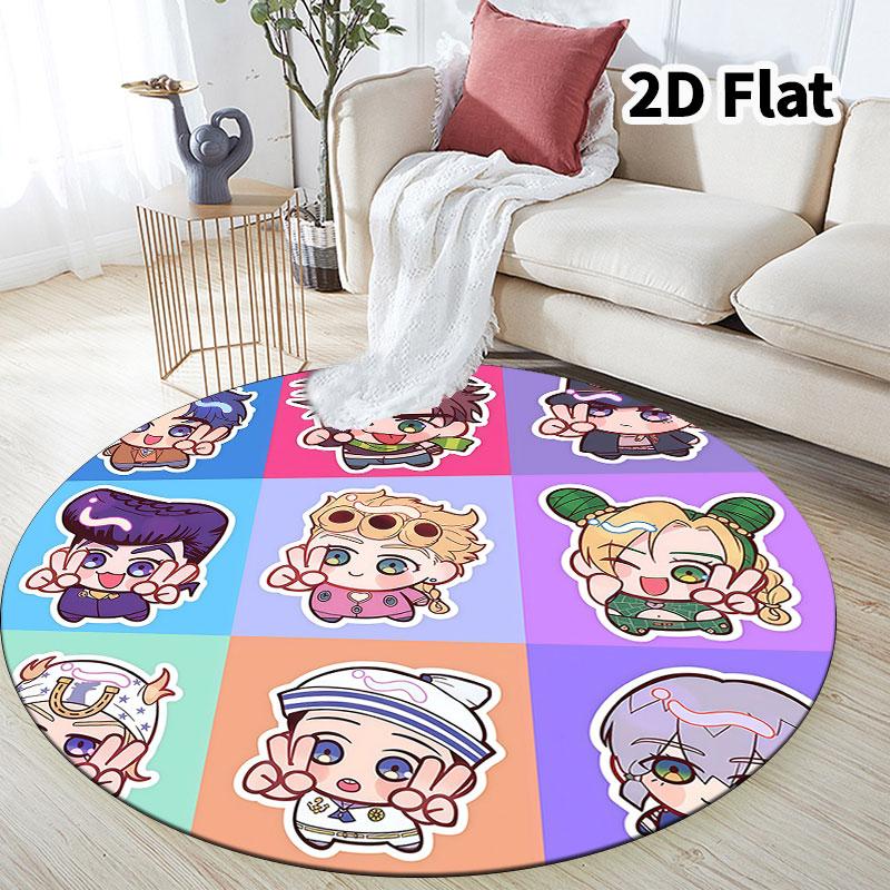 Ковер круглый ковер JoJo's Bizarre Adventure для гостиной, спальни, дивана, игровой комнаты, нескользящий коврик для пола