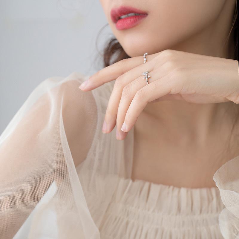 ANENJERY 12 колец созвездия для женщин с кубическим цирконом, регулируемые кольца зодиака, ювелирные изделия, подарки S-R769