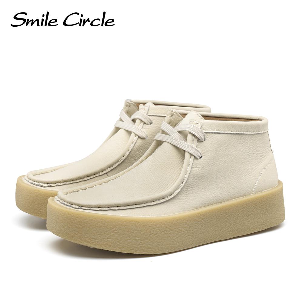 Женские туфли на плоской подошве на массивном каблуке, толстые туфли на шнуровке с круглым носком, модная удобная женская повседневная обувь