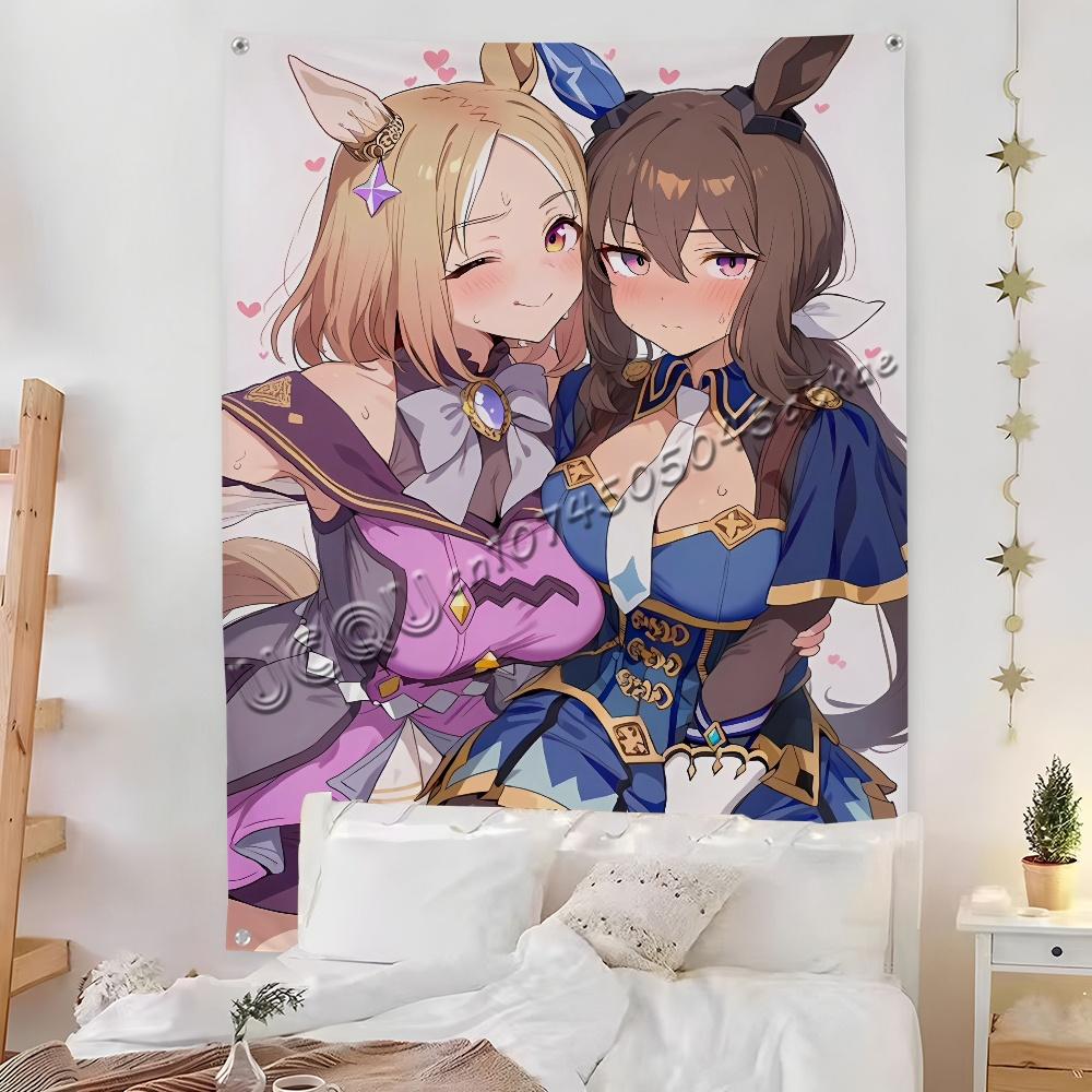 Uma M-Musume Special Cinderella Flag Room Bedroom Home&Outdoor Wall Hanging Printed Background Decoration Art Banner Bedroom