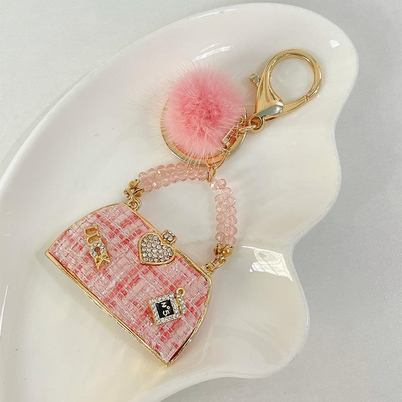 Металлический Брелок для Сумки Люкс Форма Сумки из Кожи Женский Высококачественный Шарм Декорация Поддерживает Печать Леопардовая Кожаная Сумка