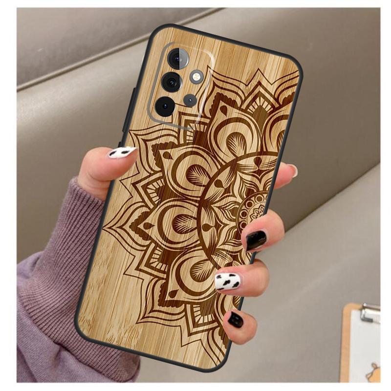 Мандала Цветочный Деревянный Мягкий Чехол Для Samsung Galaxy A32 A52 A72 A12 A42 A40 A50 A70 A03S A21S A52S A71 A51 Чехол