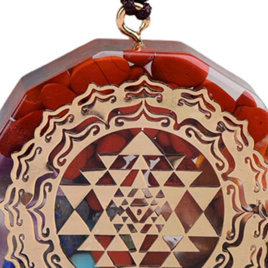 Ожерелье-капля с 7 чакрами и принтом из искусственного кристалла для женщин и мужчин, регулируемый шнур, энергетическое ожерелье