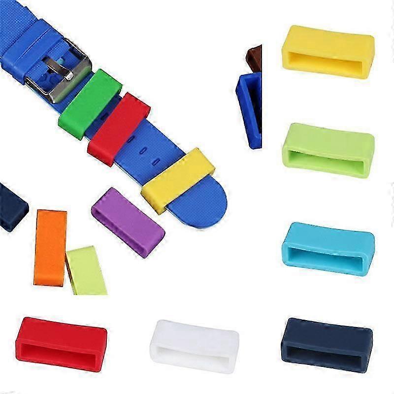 5-Pack Watch Accessory Ring Silicone Replacement Ring Strap Holder 22mm, White