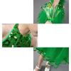 Green Sequin Children Ballet Dance Dress with Headwear Wristband Puffy Dress  Kids Girls