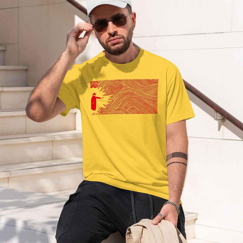 Abstract T-Shirt Red Wave Pattern Summer Casual Wear Gift For Lovers 2026 Model Short-sleeve crewneck TShirt Classic C