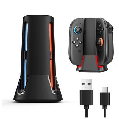 Совместимое зарядное устройство для Switch 2 для 4 легких и для зарядки игровых аксессуаров Switch, Joy-Con Joy-Cons одновременно, тонкое, черное, Joy-Con