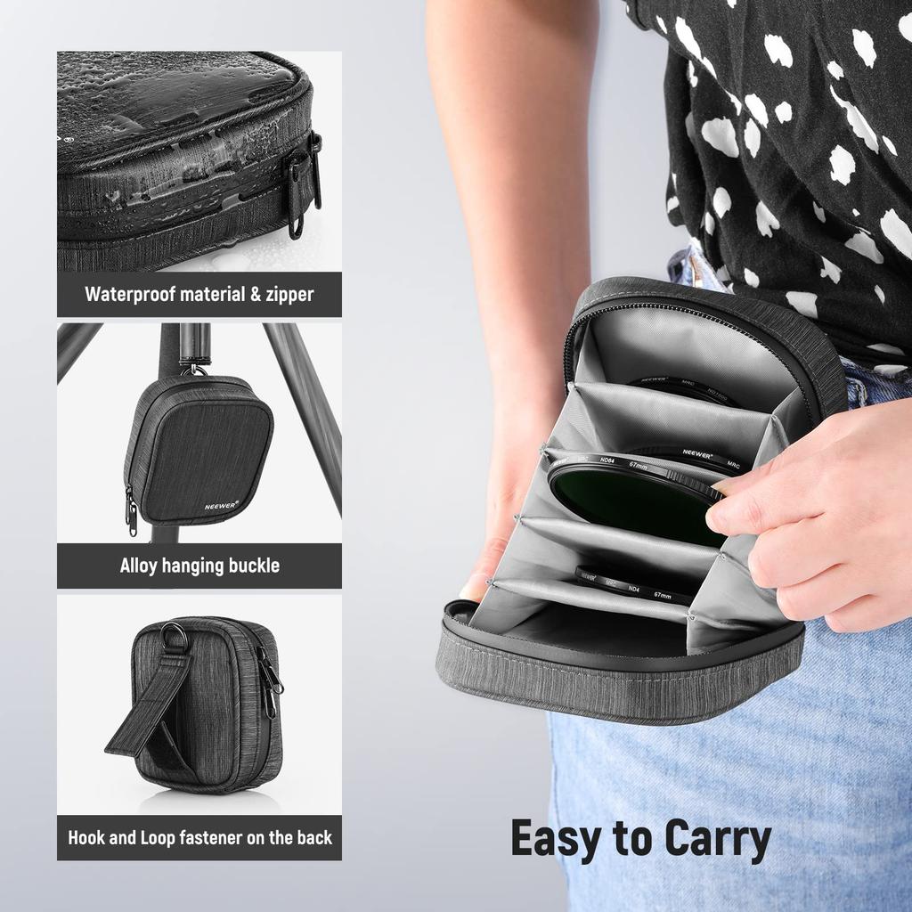 NEEWER 67mm ND Filter Neutral Density Filters with HD Optical and Includes a Waterproof Filter Pouch Set ND1000+ND64+ND8+ND4 30-Layer Multi-Coating,
