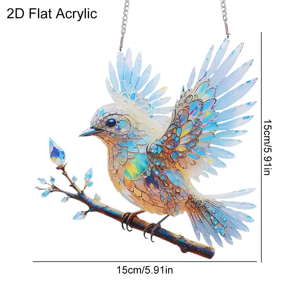 Acrylic Window Hanging Bird Sky Stained Bluebirds Suncatchers Bird Hangings Pendant  Courtyard