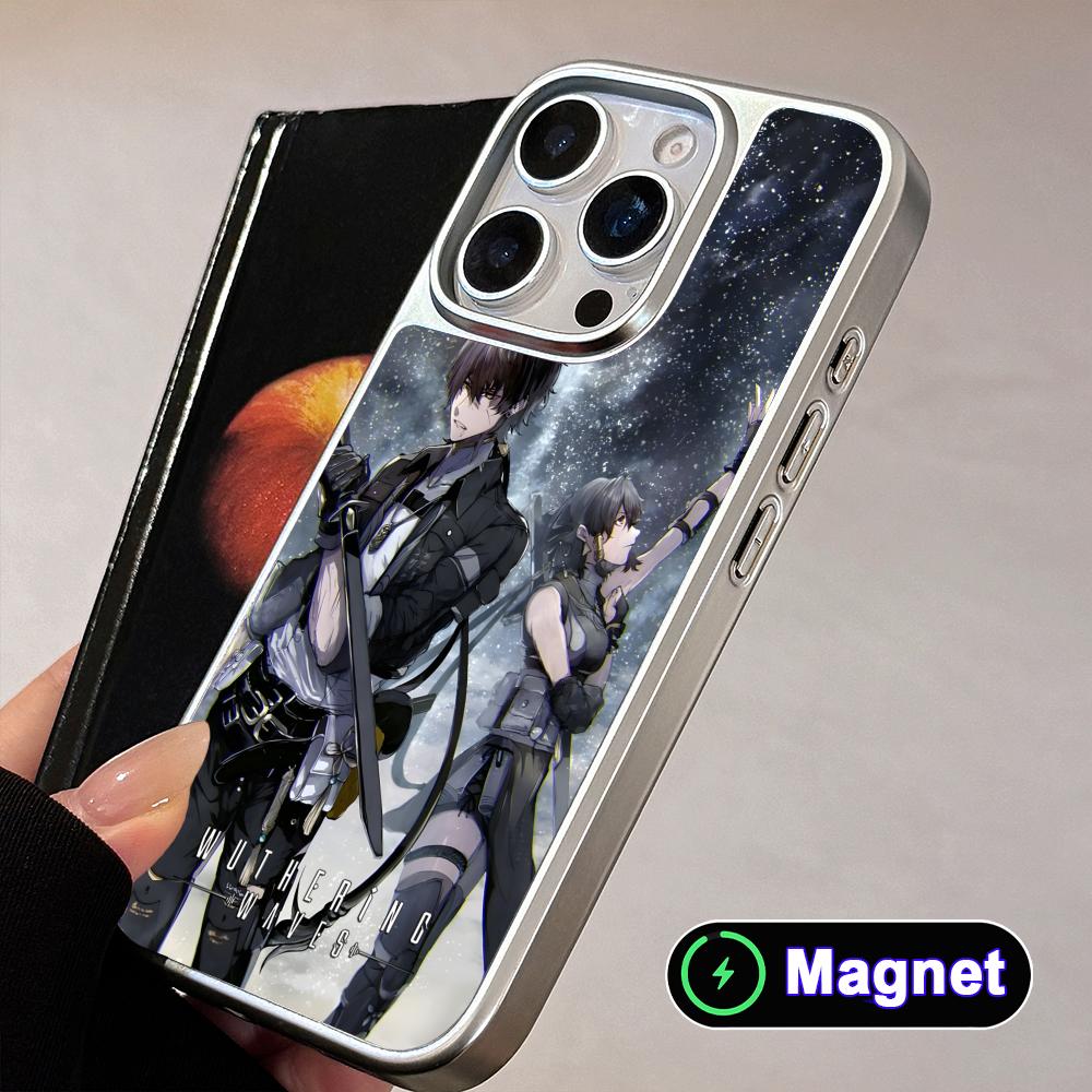 Чехол для мобильного телефона Wuthering Waves Rover с серебряным покрытием Magsafe для iPhone 17 16 15 14 13 12 11 Air Pro Max Plus Цветная крышка
