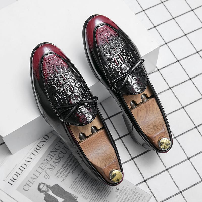 Весна Осень Ретро Слип-он Кожаные Туфли с Заостренным Носком Молодежные Мужские Лоферы Классическая Мода Удобная Мужская Повседневная Кожаная Обувь