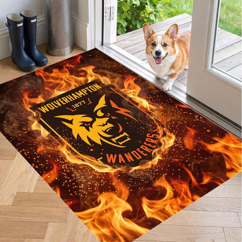Soft Floor Carpet Wolverhampton Wanderers Football Pattern Area Rug Decorative Mat For Home Room Decoration