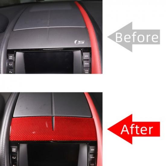 Red Carbon Fiber Center Console Panel Sticker For Jaguar F-TYPE 2013-