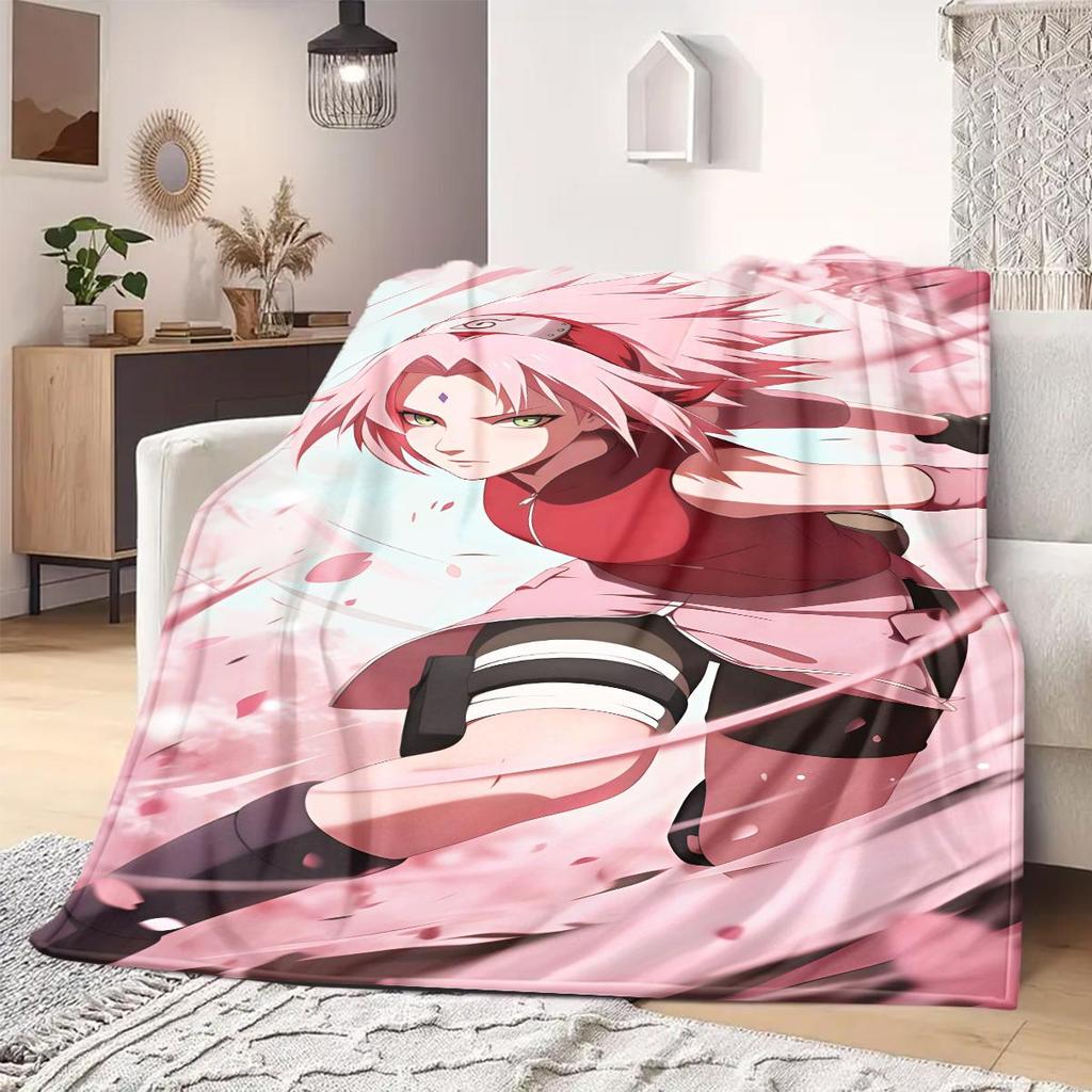 Naruto Anime Print Blanket Warm Comfortable Flannel Blanket Suitable for Bedrooms, Sofas, Beds, Chairs, Picnics, Travel