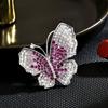 Women's Light Luxury Design Elegant Inlaid Zircon Gradient Butterfly Brooch, Versatile And Niche Design Sense Brooch