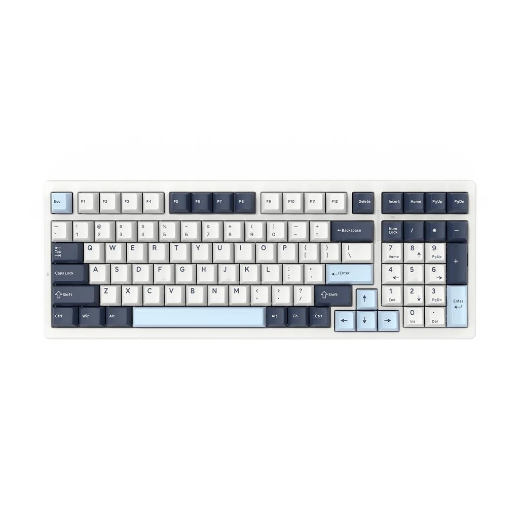 Беспроводная игровая клавиатура VGN S99 Aurora Ice Cream Mountain Blue с механическим бесшумным линейным переключателем, совместимая с английской раскладкой, 2,4 ГГц