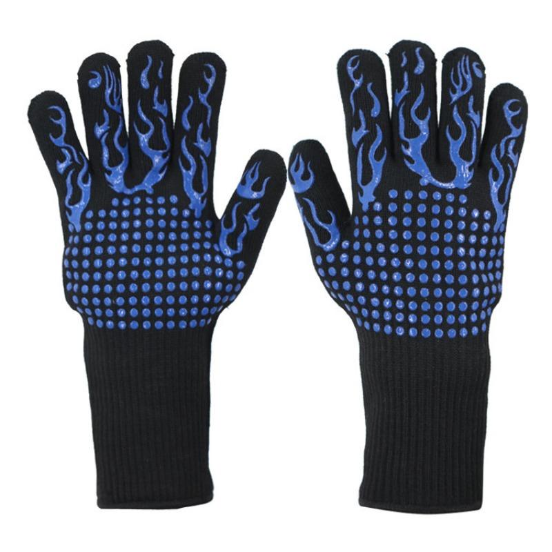 Meier High temperature resistance 500 degrees, silicone barbecue oven microwave oven anti-scalding high temperature insulation gloves