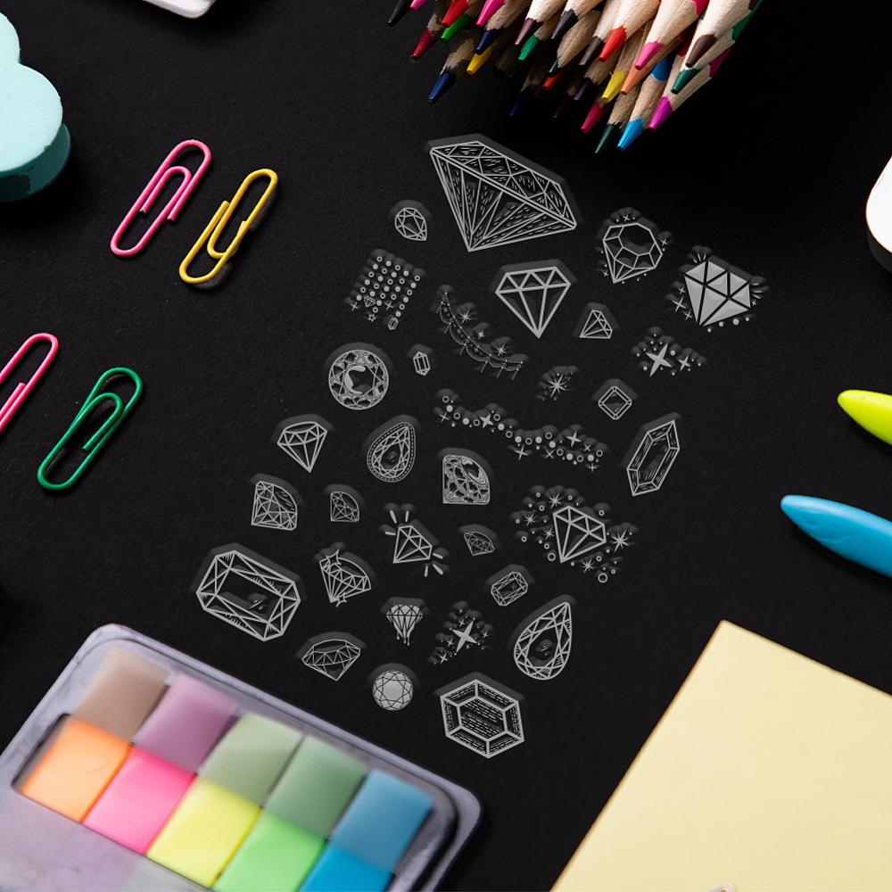 Custom PVC Plastic Clear Stamps for DIY Scrapbooking Photo Album Decorative Cards Making Diamond 160x110x3mm