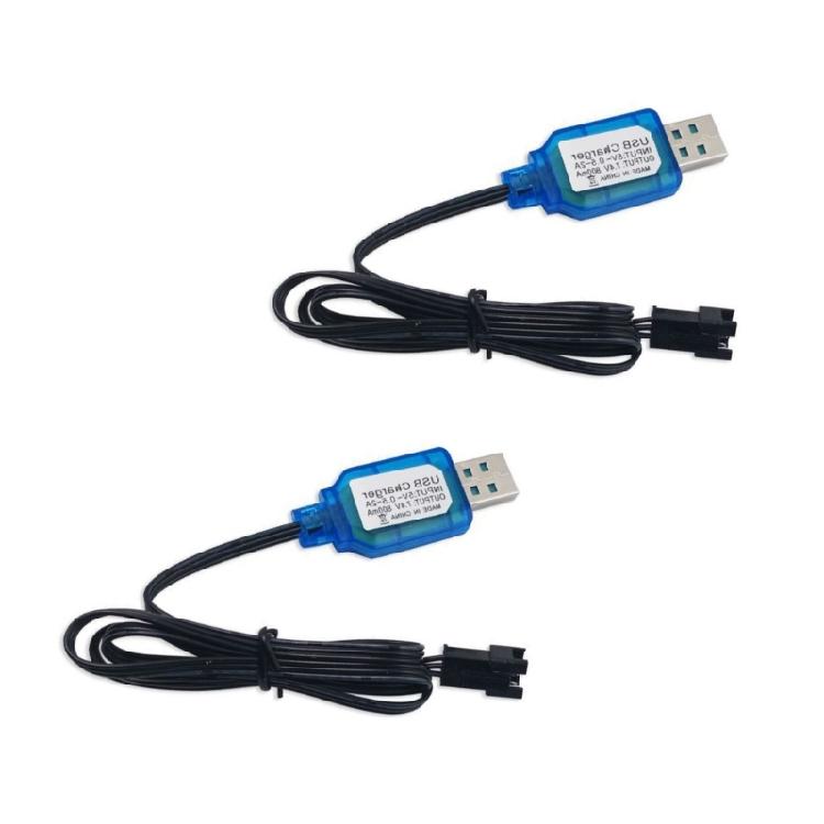 USB-кабель для зарядки с разъемами SM2.0 2P для NiMH NiCD аккумуляторов 7,2 В 250 мА с LED-индикатором и безопасной зарядкой