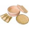Kiso Kogei Hand-rolled Sushi Set (with Lid), Made In Japan, Wooden with Resin Ribbons, 26.8cm, Holds 2.5 Cups