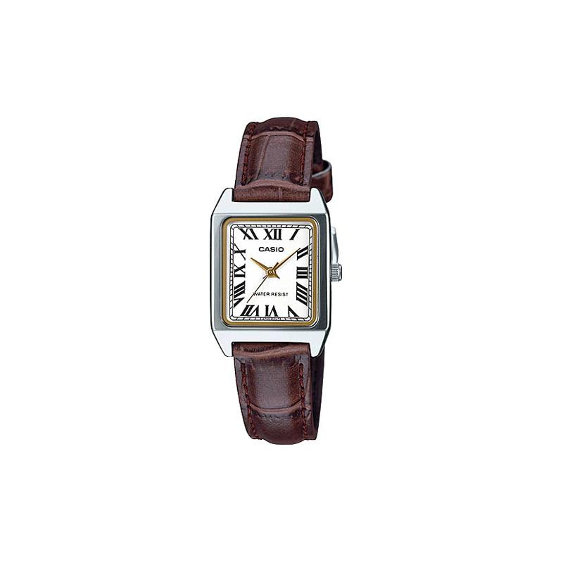 Casio Серия STANDARD Римские цифры Водонепроницаемость 30 метров Кварцевый механизм Кожаный ремешок Японские и корейские часы Женские часы Белый LTP-V007L-7B2