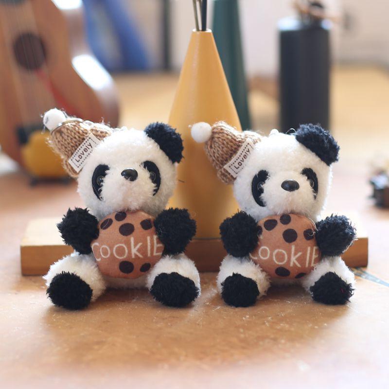 Cute Cute Biscuits, Panda Pendant, Plush Toy Doll, Cartoon Schoolbag, Hanging Ornament, Keychain Doll