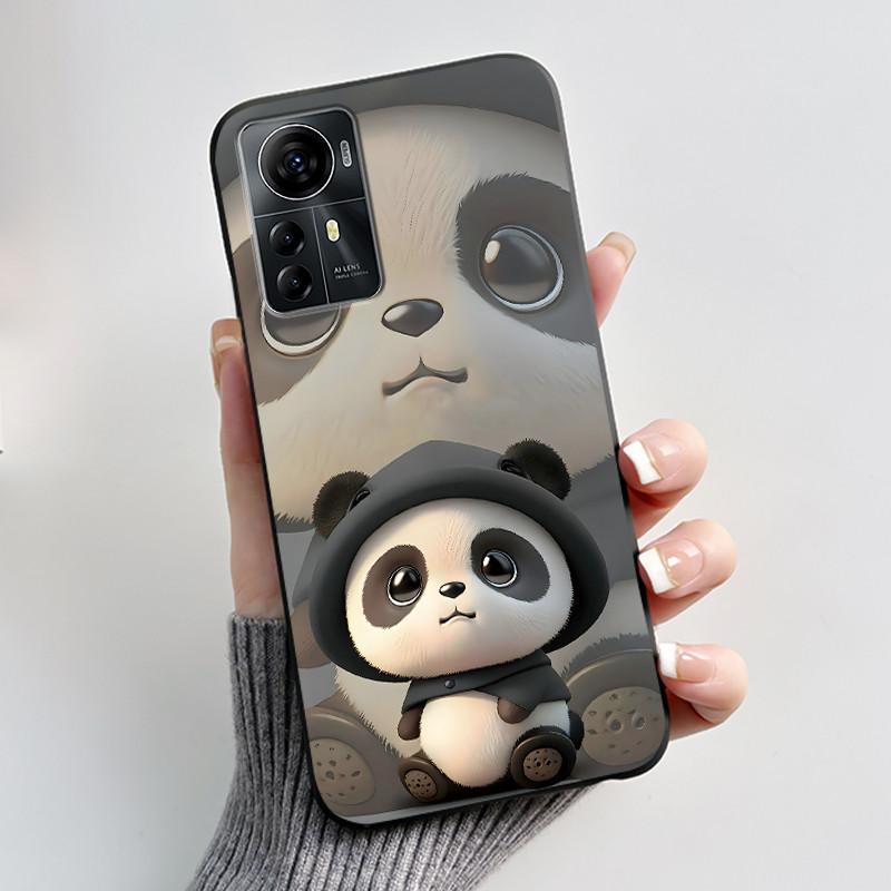 Phone Case For ZTE Blade A72s/Optus X Max/Blade V41 Smart Soft Silicone Black Case Lovely Pattern Puppy Rabbit Shockproof Shell