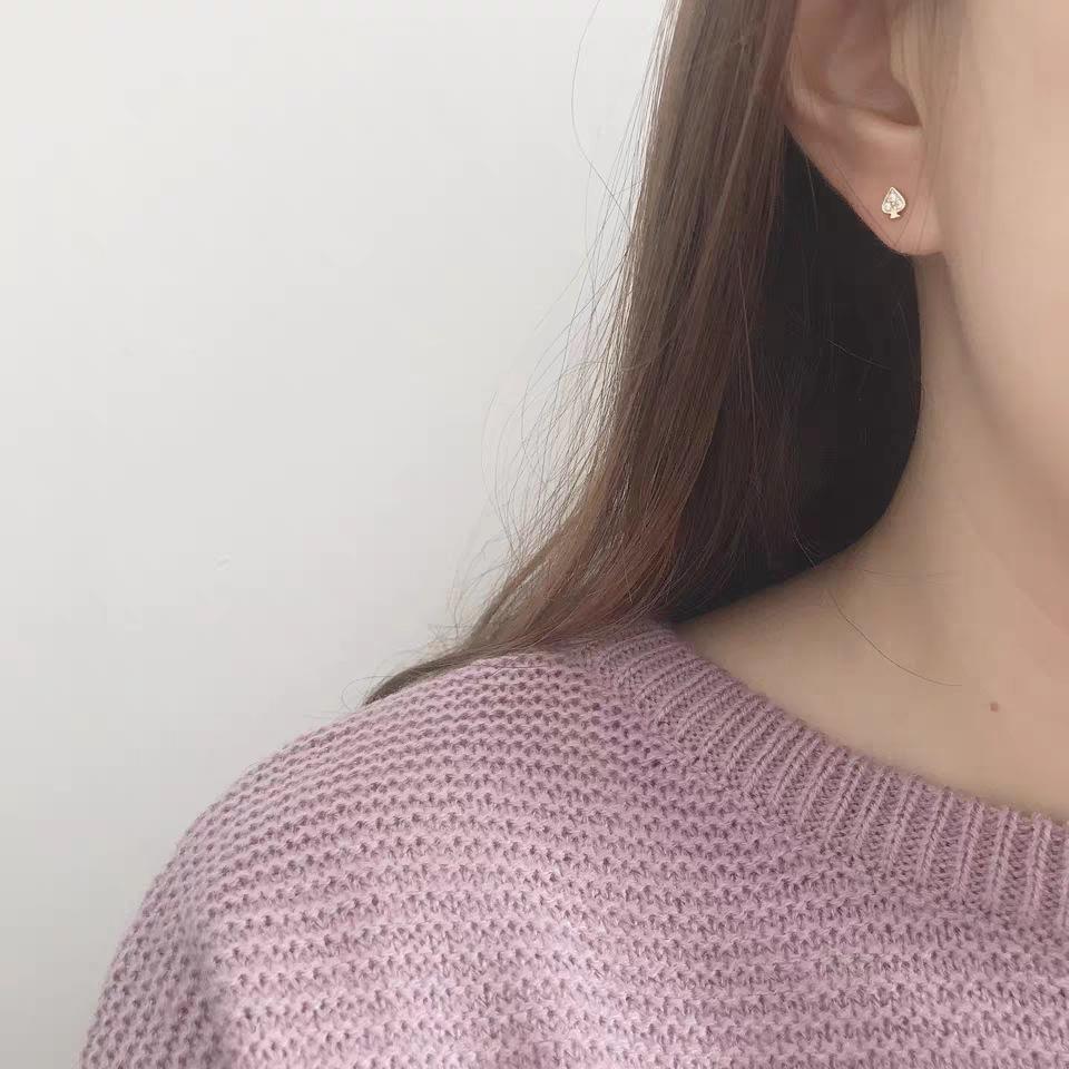 Серьги-гвоздики из стерлингового серебра S925 пробы с бриллиантами в форме сердца для женщин, необычный дизайн, легкие, роскошные, мини-серьги-подборки