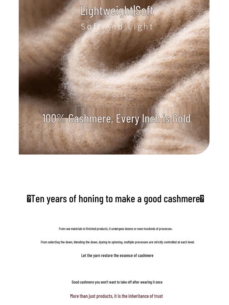 2025 Women's Autumn/Winter Pure Cashmere Ribbed Knit Sweater, Half-High Neck, Solid Color Pullover