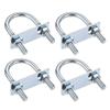 4 шт. серебряные круглые U-образные болты из стали, оцинкованная поверхность с шайбой с гайкой, круглый изгиб U-образный зажим