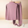 Ladies' Casual And Comfortable Long Sleeved Solid Color With Thick Velvet Sleepwear And Warm Pants Plus Size Set