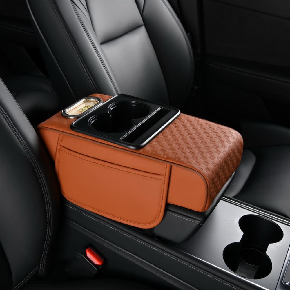 Tissue Box Car Armrest Storage Box 2 Cup Holder Car Elbow Support Pad Center Console
