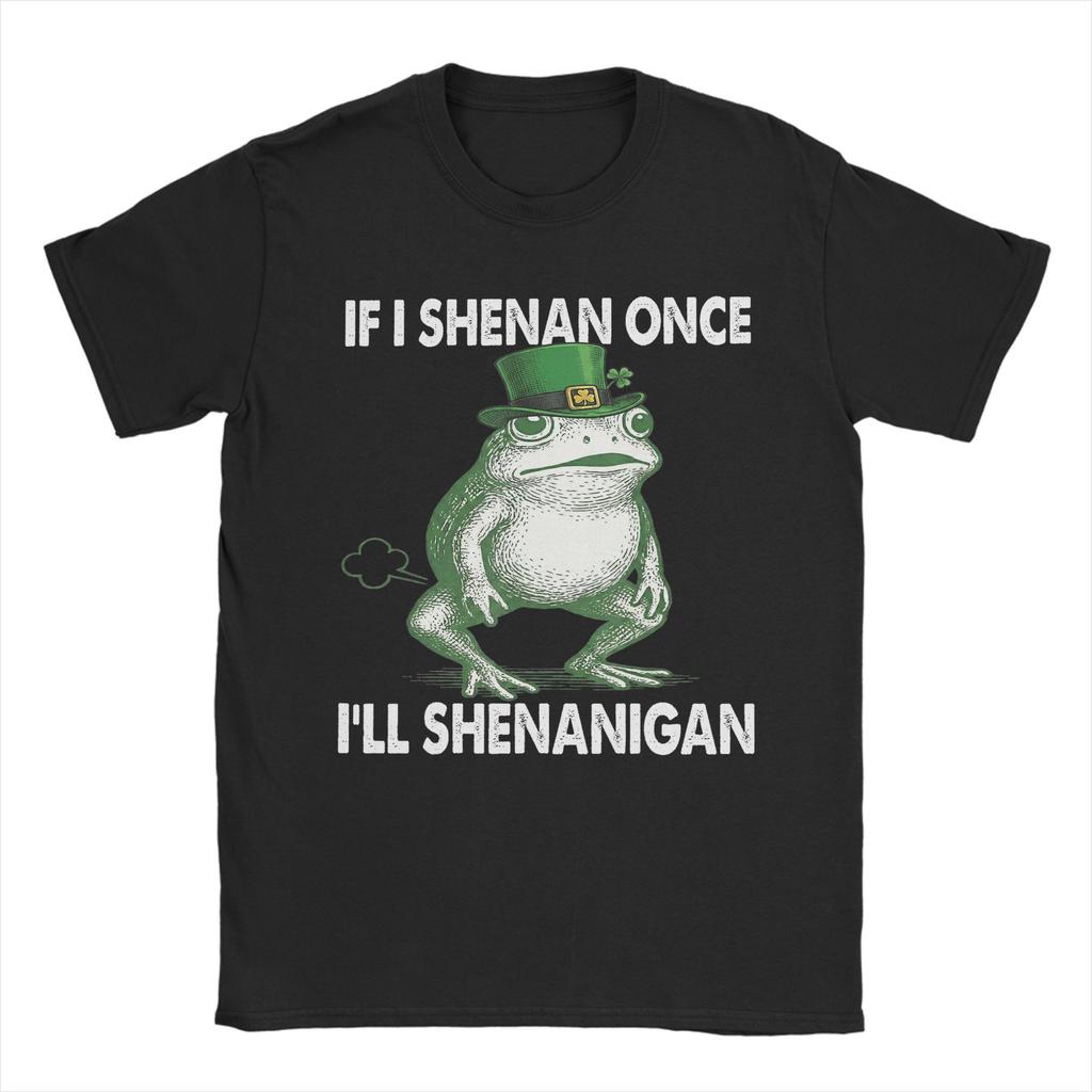 Unisexs TShirt If I Shenan Once Ill Shenanigan Raccoon St Patricks Day Vintage Pure Cotton Tee Shirt Short Sleeve T Shirts Gift