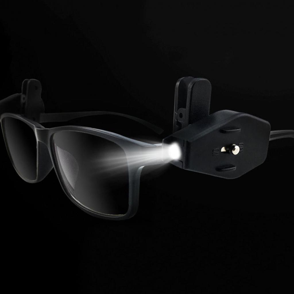 Portable Mini LED Light Glasses Clip-on Lamp Reading Illumination Outdoor Tool