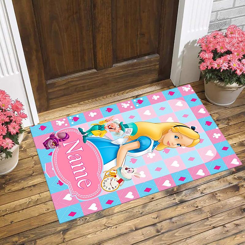 Personalized Name Princesses' Garden Living Room Non-Slip Area Rug Soft Carpet for Bedroom Kids Playroom Sofa,Office Home Decor Doormat