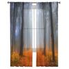 Autumn Foggy Forest Sheer Curtains For Living Room Window Transparent Voile Tulle Curtain Bedroom Drapes Home Decor