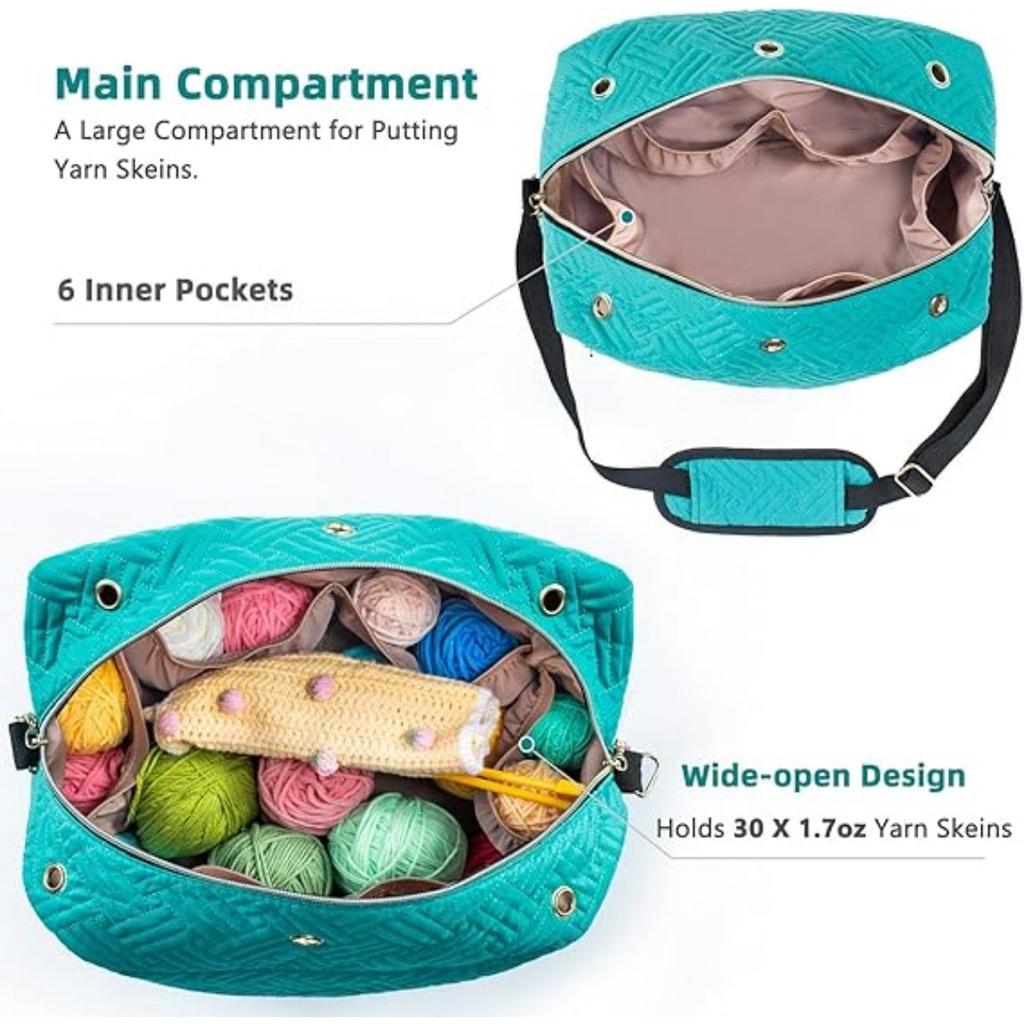 Органайзер для вязания крючком - Сумка для вязания - Органайзер для хранения пряжи - Сумка для пряжи для вязания крючком - Держатель для пряжи для аксессуаров для вязания крючком