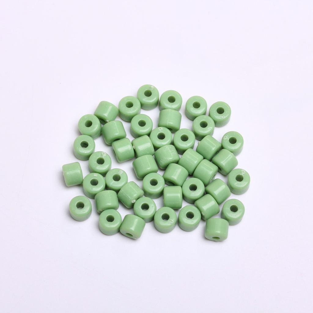 Acrylic for Earrings Necklace Fashion Accessories Cylindrical 6.5mm Bracelet Jewelry Making Cream Color DIY Material 50Pcs Keychain  Accessories