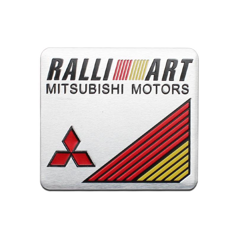 3D Metal Aluminum Car Side Fender Sticker Alloy Badge Auto Logo Rear Trunk Decals For Mitsubishi Ralliart ASX Outlander X Lancer RO4
