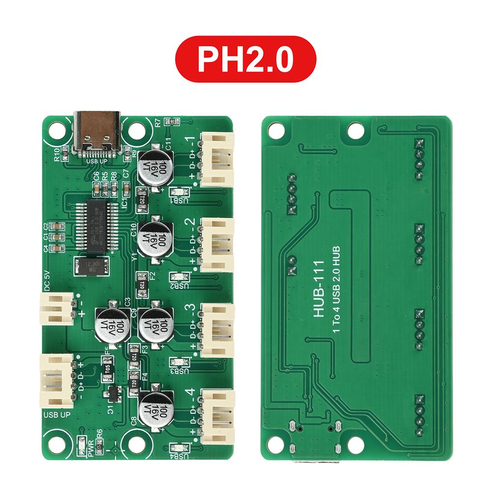 USB 2.0 HUB 1-to-4-Port Splitter USB Hub 4-port Electronic expansion PH2.0 XH2.54 for keyboards,mice,USB drives,printers,webcams
