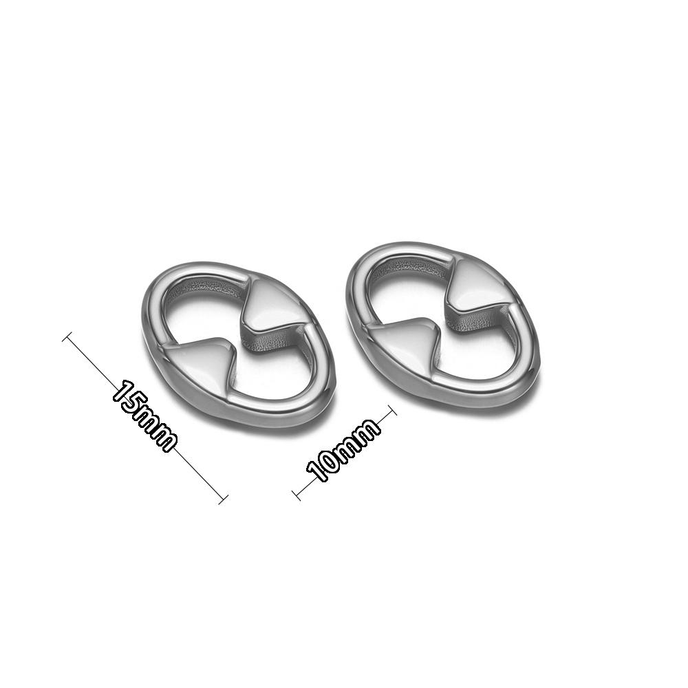 20pcs 304 Stainless Steel Oval Q Shaped Charms Connectors for DIY Jewelry Findings Necklace Pendant Earrings Making Accessories