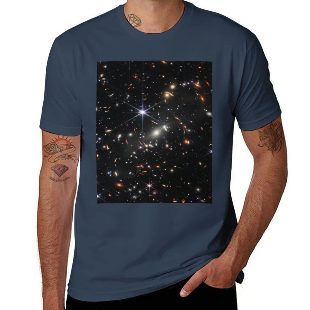 James Webb Space Telescope Deep Field Tshirt Simple Solid Color Crew Neck Tee