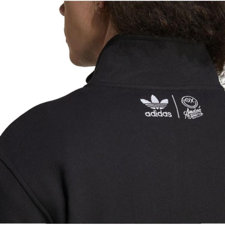 Adidas Свитшот Originals X Mr.A Collaboration с принтом граффити и полумолнией, мужской свитшот, черный IA6396